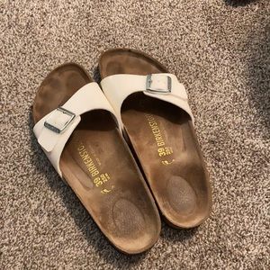 Birkenstock Madrid Size 39 in a glitter white